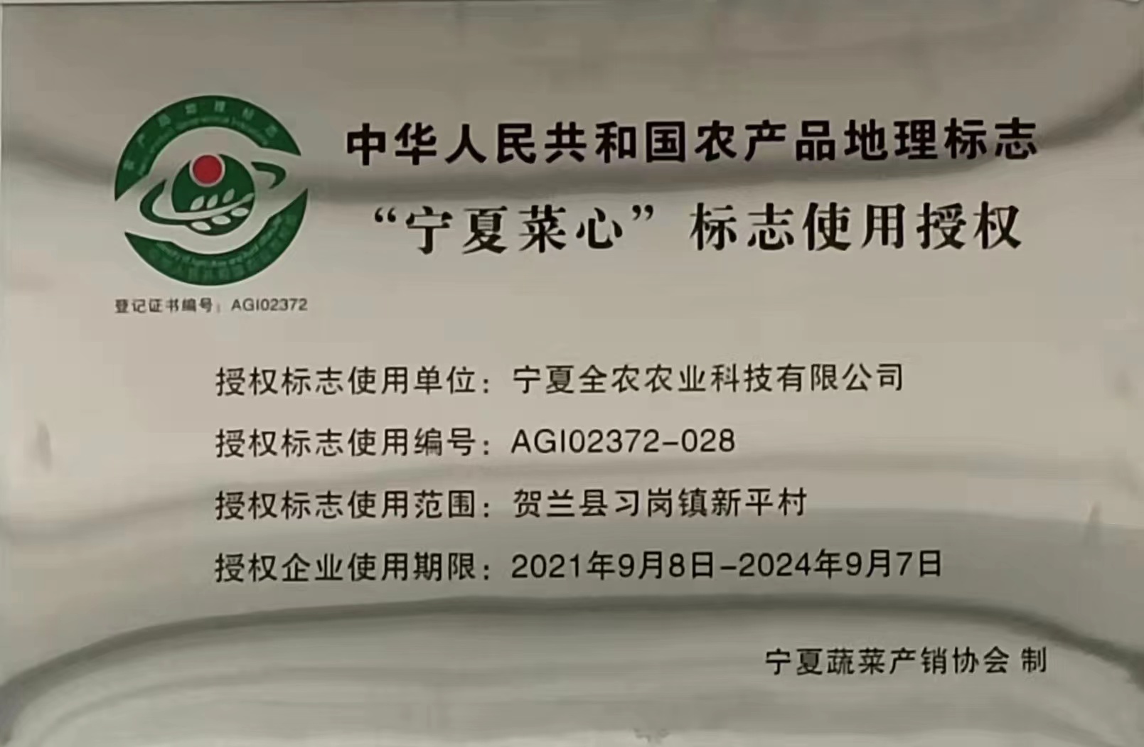 &ldquo;寧夏菜心&rdquo;地理標(biāo)志